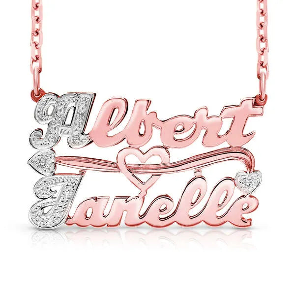 14 Karat Two Name 3D Name Necklace