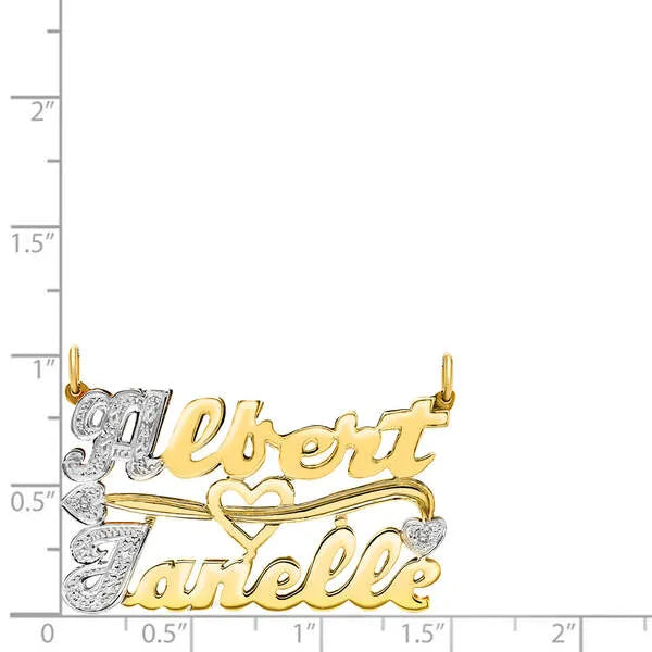14 Karat Two Name 3D Name Necklace