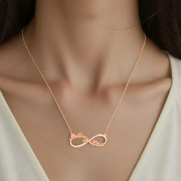 14 Karat Two Name Infinity Name Necklace
