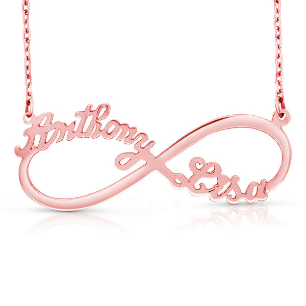 14 Karat Two Name Infinity Name Necklace