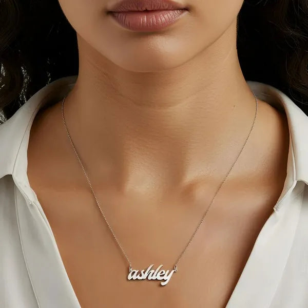 Sterling Silver Bold Letter Name Necklace