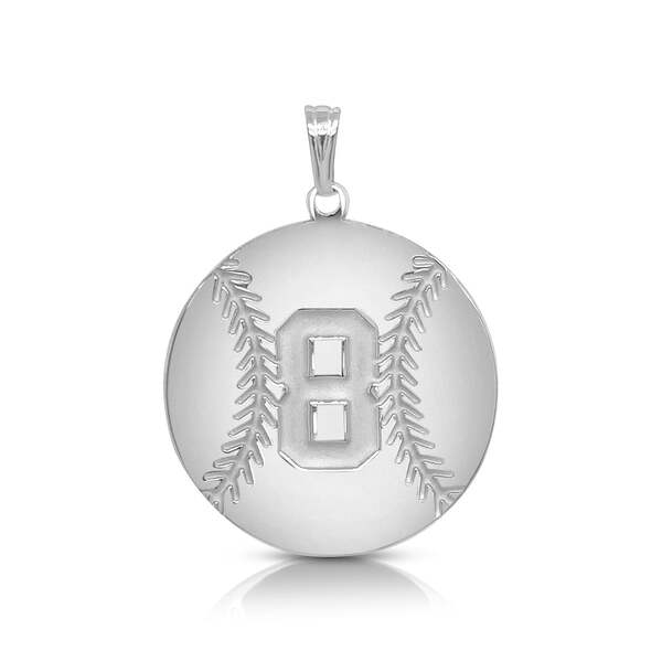 Personalized Baseball Charm Pendant with Number