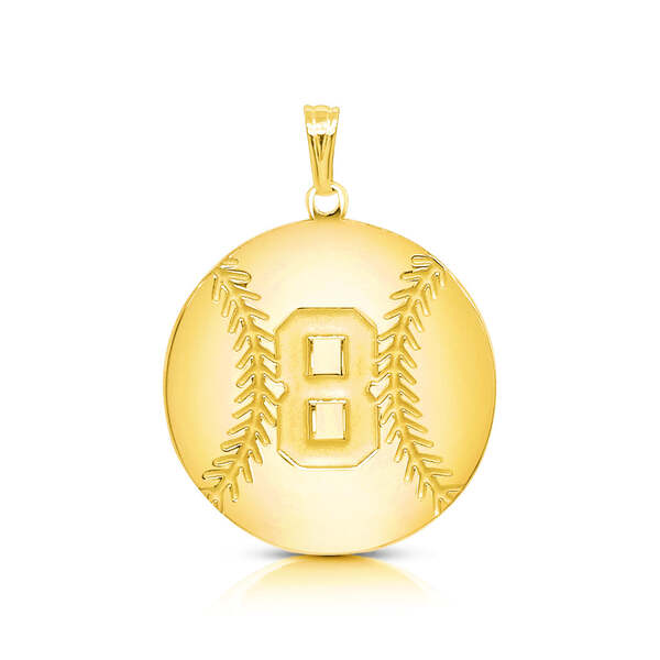 Personalized Baseball Charm Pendant with Number