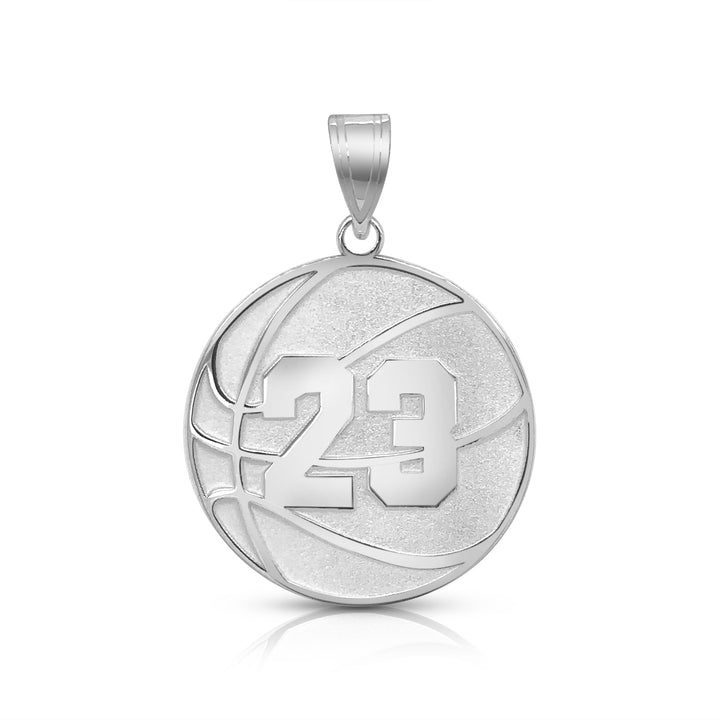 A Sample of the Basketball Pendant in Sterling Silver