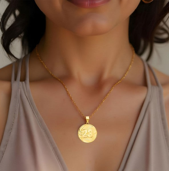 Personalized Basketball Charm Pendant with Number