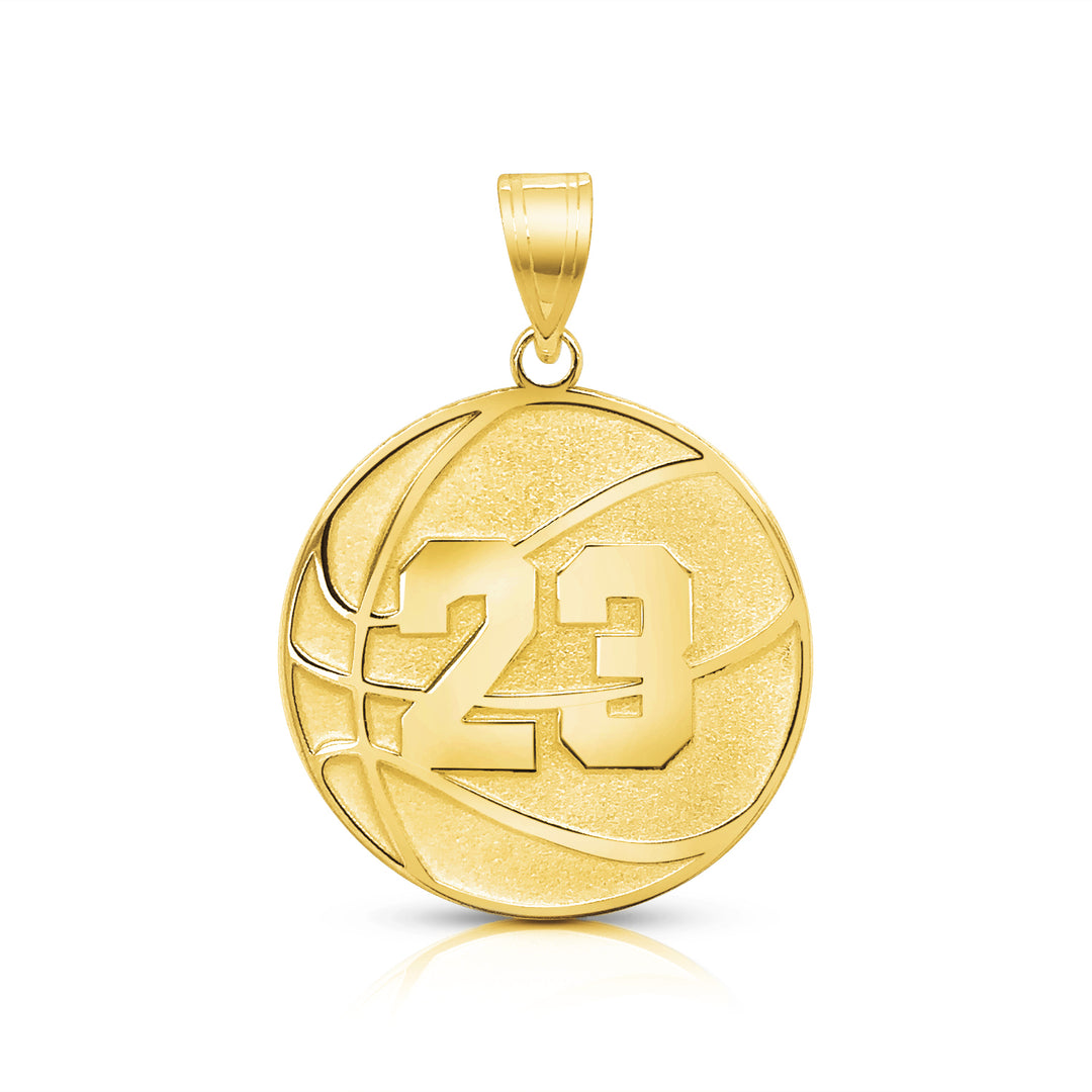 A Sample of the Basketball Pendant in Yellow Gold