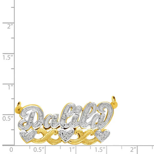 14 Karat 3D Name Necklace with Three Intertwined Heart