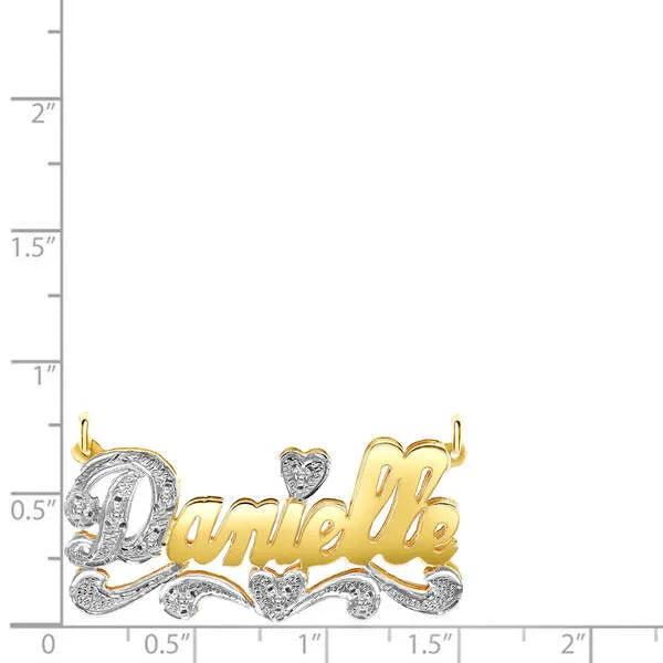 14 Karat Polished and Diamond Cut 3D Name Necklace