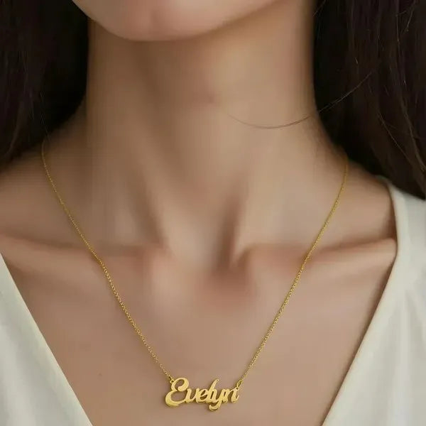 14 Karat Solid Letter Name Necklace