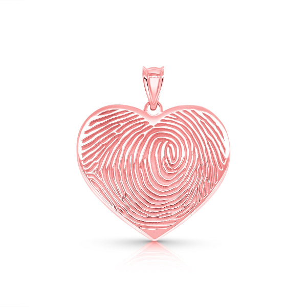 Heart-Shaped Fingerprint Charm Pendant