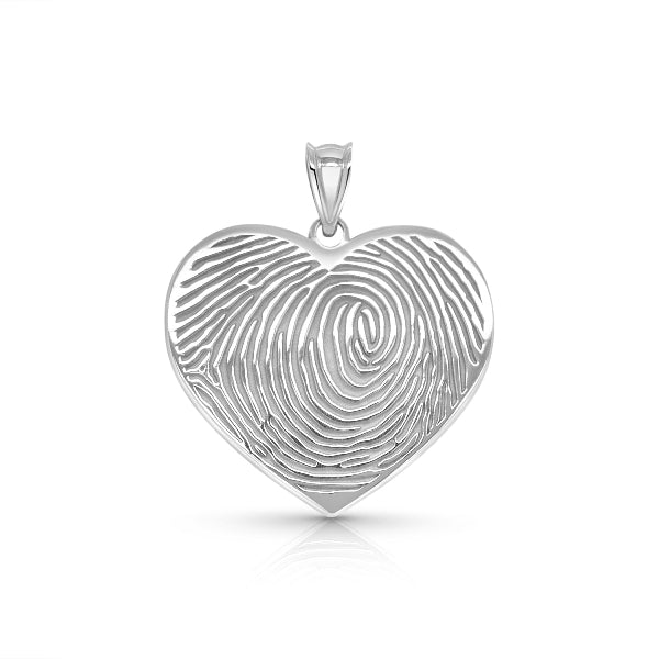 Heart-Shaped Fingerprint Charm Pendant