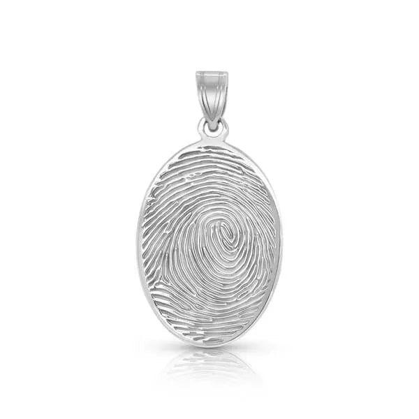 Oval-Shaped Fingerprint Charm Pendant
