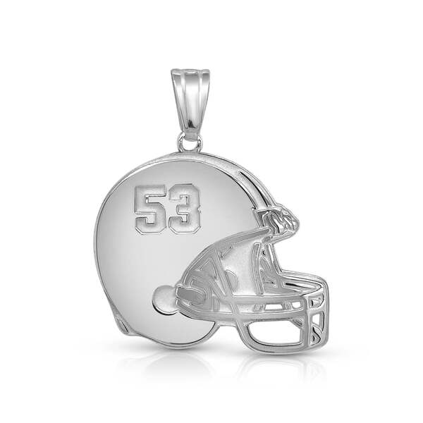 Personalized Football Helmet Charm Pendant with Number