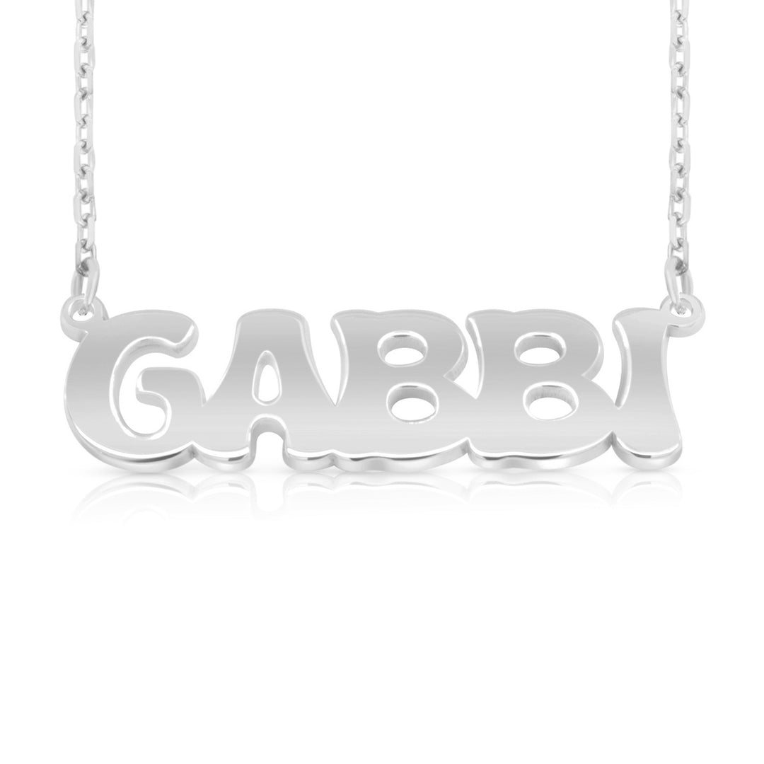 14 Karat Retro Letter Style Name Necklace