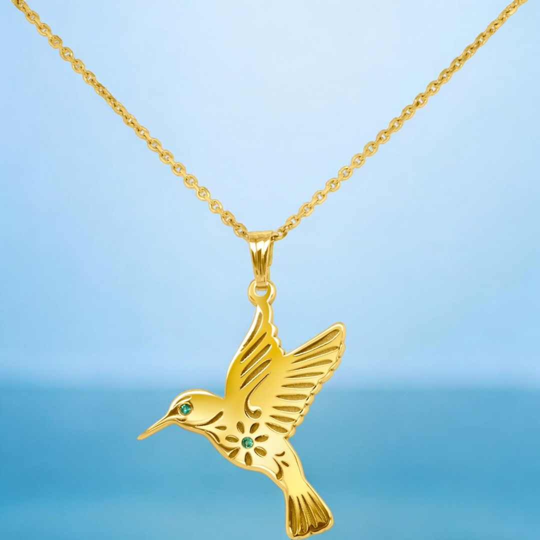 A image showing the final presentation of the Custom Hummingbird Charm
