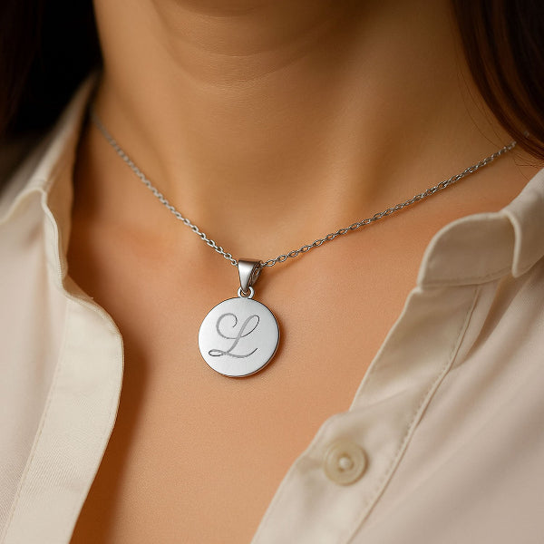 Personalized Initial Disc Pendant