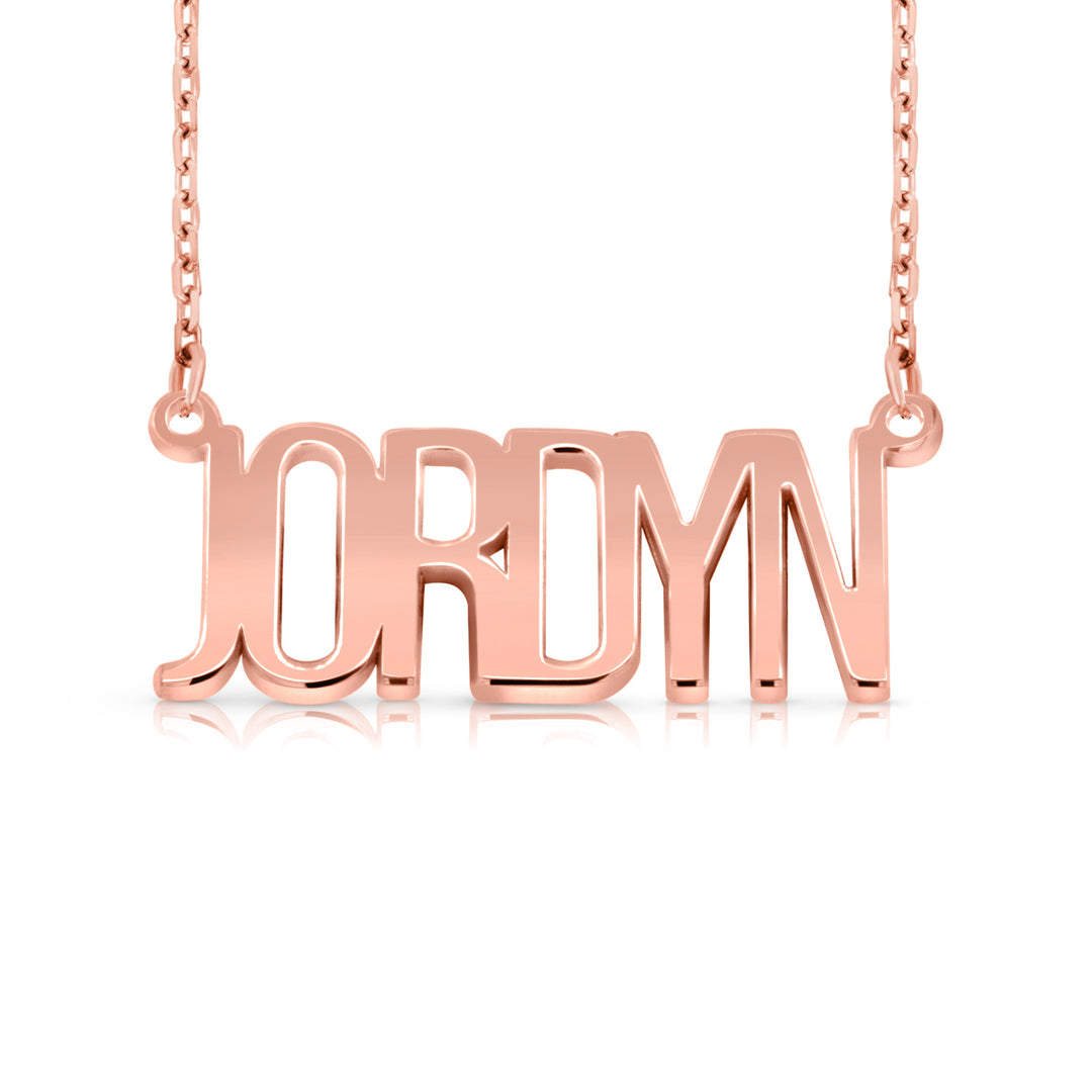 14 Karat Thin Letter Name Necklace