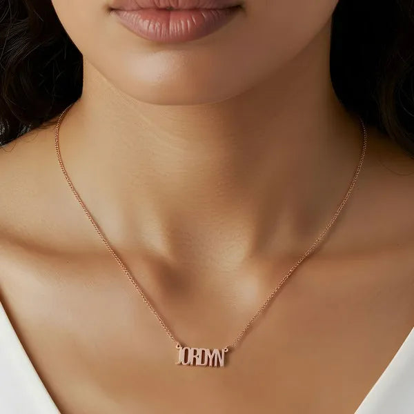 14 Karat Thin Letter Name Necklace