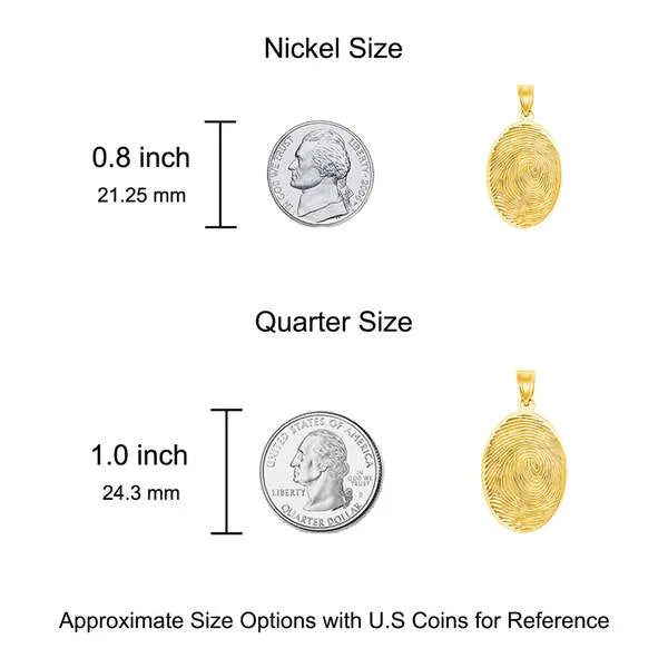 Oval-Shaped Fingerprint Charm Pendant