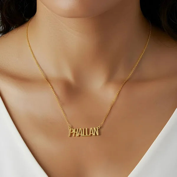 14 Karat Thin Letter Name Necklace
