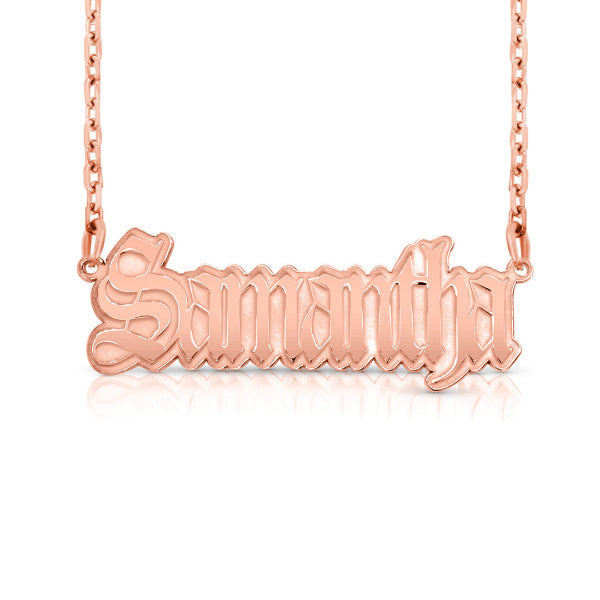 14 Karat Gothic Style Name Necklace