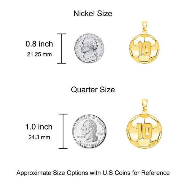 Personalized Soccer Ball Charm Pendant with Number