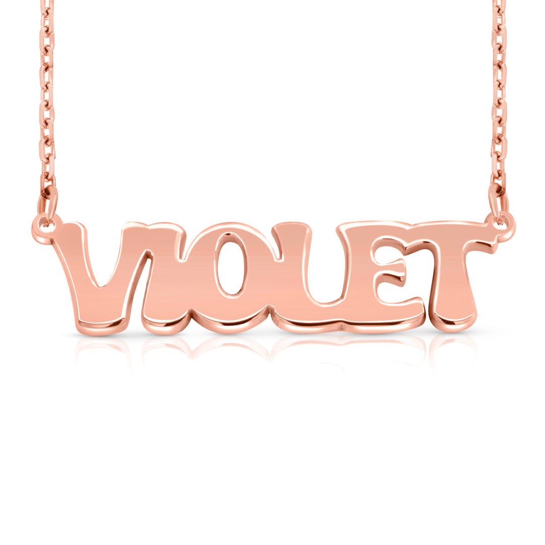 14 Karat Retro Letter Style Name Necklace