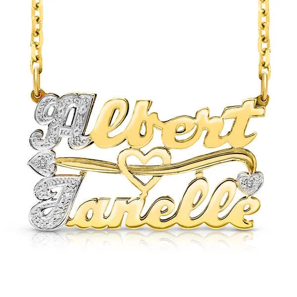 Albert Janelle two name necklace in 14k yellow gold