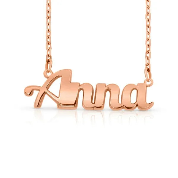 14k rose gold name necklace