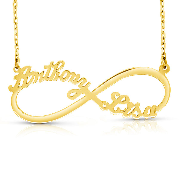 Anthony Lisa infinity name necklace in 14k yellow gold