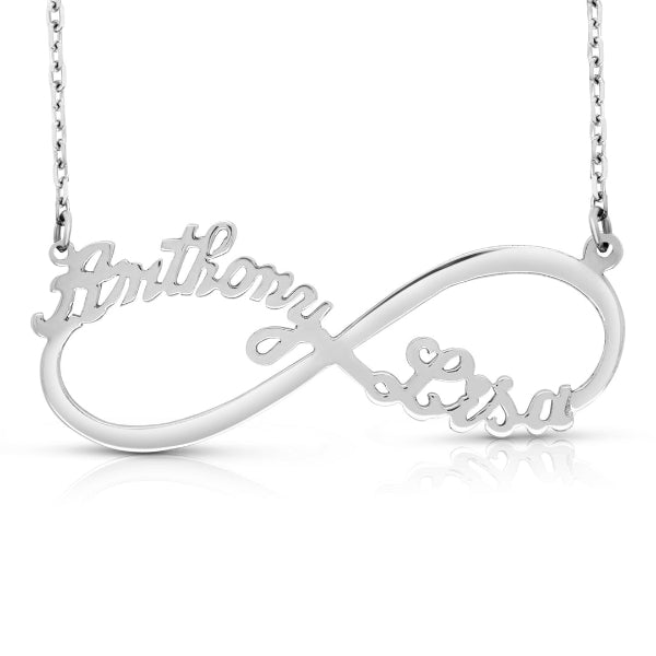 14k white gold infinity necklace 