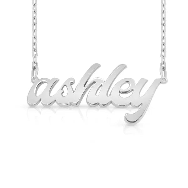 Ashley bold letter name necklace in sterling silver