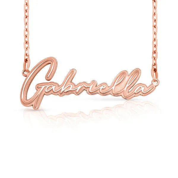 Custom Gabriella 14K Thin Script Name Necklace in Rose Gold