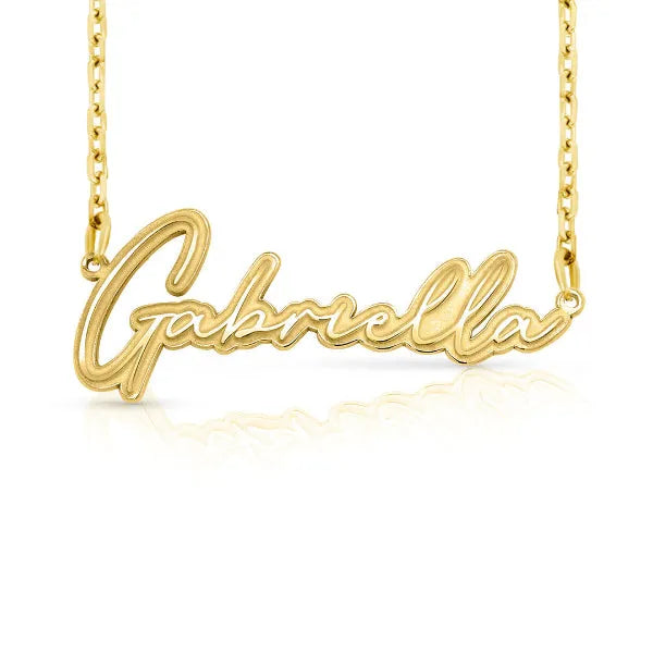 Gabriella 14K Thin Script Name Necklace in Yellow Gold