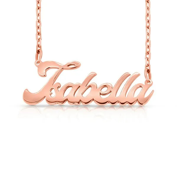Isabella custom 14 karat name necklace rose gold