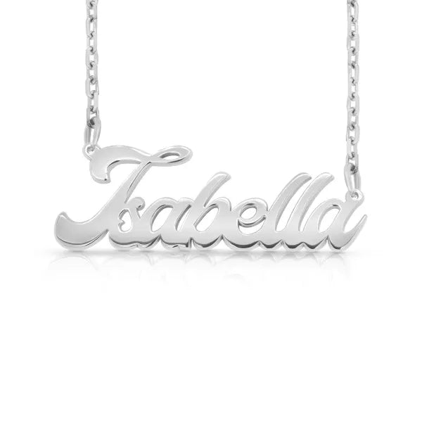 Isabella bold letter name necklace in sterling silver