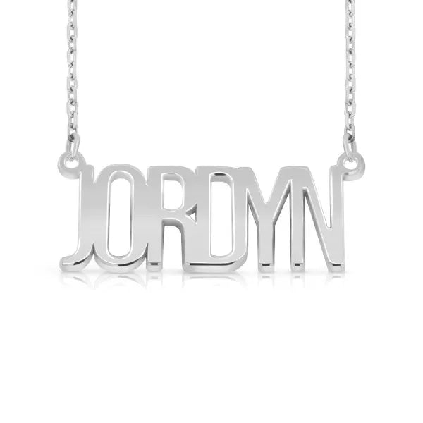 Minimal thin letter name necklace in sterling silver