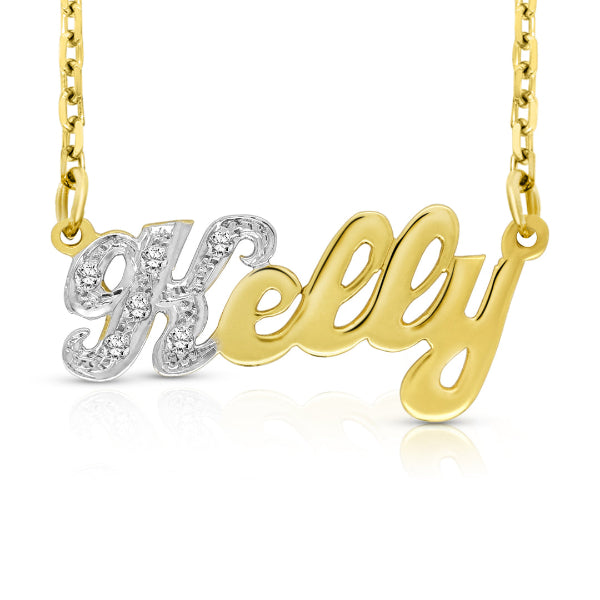 14k yellow gold minimal personalized name necklace