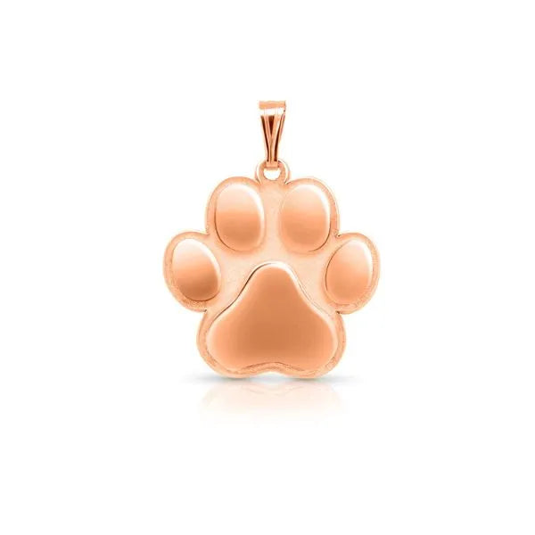 Personalized paw print pendant in rose gold