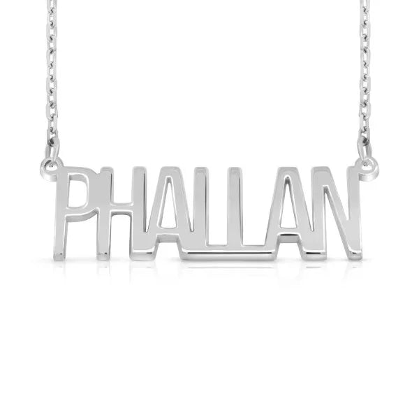Sterling silver thin letter name necklace